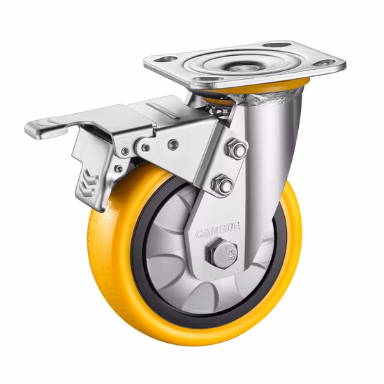 Benyu Casters Ruota fissa universale in PU per carichi pesanti da 5 pollici